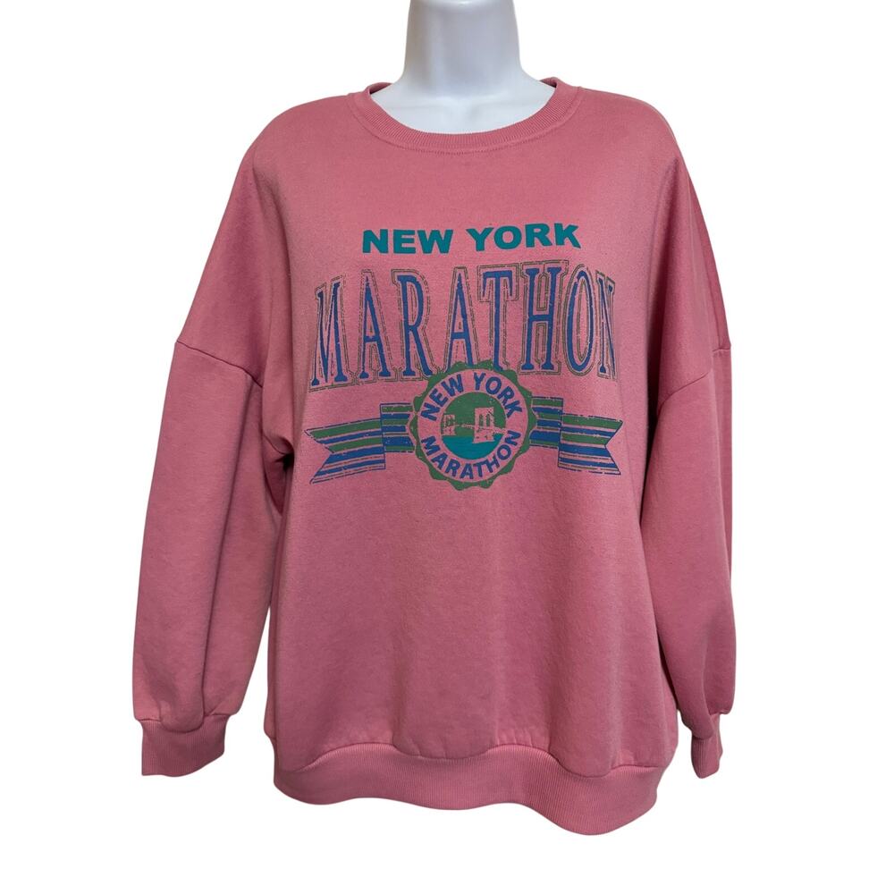Dazy Vintage Style New York Marathon Crew Neck Sweatshirt Womens Size S